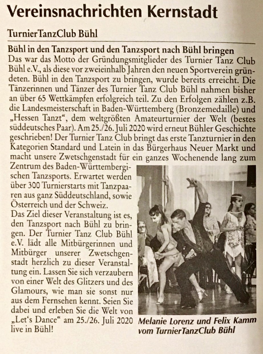 Pressebericht Bühler Stadtnachrichten